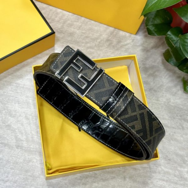 replica,repliche,fake,1:1,earrings,bracelet,ring,jewelry Cintura reversibile FENDI a doppio passante larga 4,0 cm