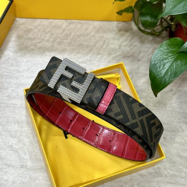 replica,repliche,fake,1:1,earrings,bracelet,ring,jewelry Cintura reversibile FENDI a doppio passante larga 4,0 cm