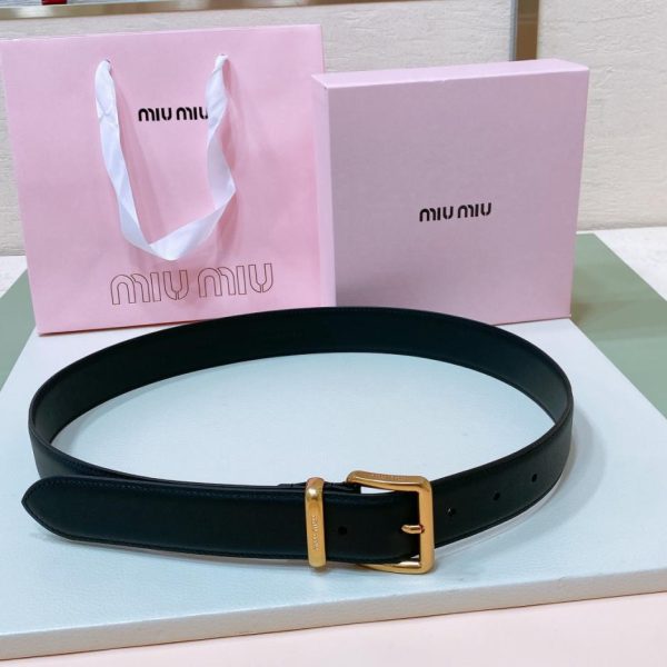 replica,repliche,fake,1:1,earrings,bracelet,ring,jewelry Cintura Miu Miu con fibbia in metallo 3.5