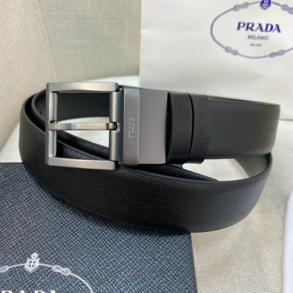 replica,repliche,fake,1:1,earrings,bracelet,ring,jewelry Cintura PRADA da uomo larga 3,4 cm