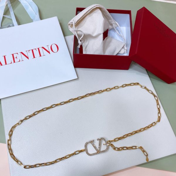 replica,repliche,fake,1:1,earrings,bracelet,ring,jewelry Cintura a catena in metallo Valentino Garavani VLogo