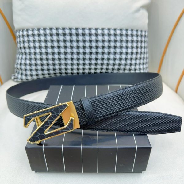 Larghezza da uomo in pelle di vitello importata Zegna: 3,5 cm