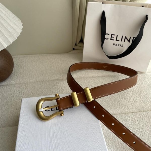 replica,repliche,fake,1:1,earrings,bracelet,ring,jewelry Cintura da donna Celine con fibbia ad ardiglione a forma di U, larghezza 2,5 cm