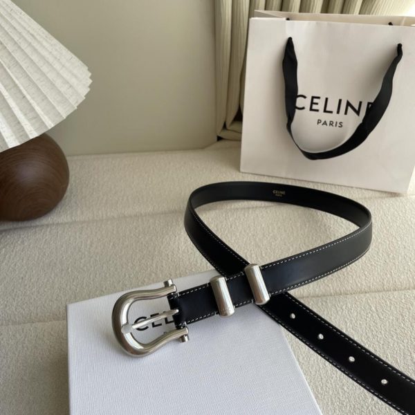 replica,repliche,fake,1:1,earrings,bracelet,ring,jewelry Cintura da donna Celine con fibbia ad ardiglione a forma di U, larghezza 2,5 cm