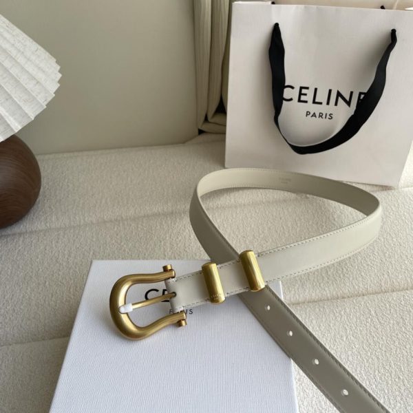 replica,repliche,fake,1:1,earrings,bracelet,ring,jewelry Cintura da donna Celine con fibbia ad ardiglione a forma di U, larghezza 2,5 cm