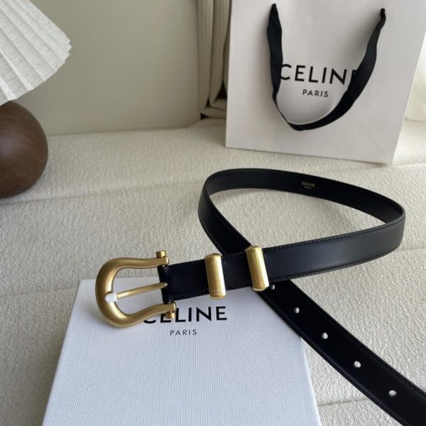 replica,repliche,fake,1:1,earrings,bracelet,ring,jewelry Cintura da donna Celine con fibbia ad ardiglione a forma di U, larghezza 2,5 cm