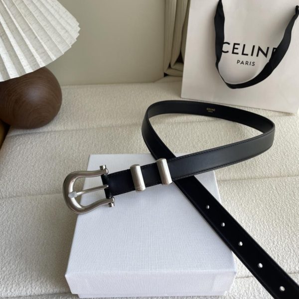 replica,repliche,fake,1:1,earrings,bracelet,ring,jewelry Cintura da donna Celine con fibbia ad ardiglione a forma di U, larghezza 2,5 cm