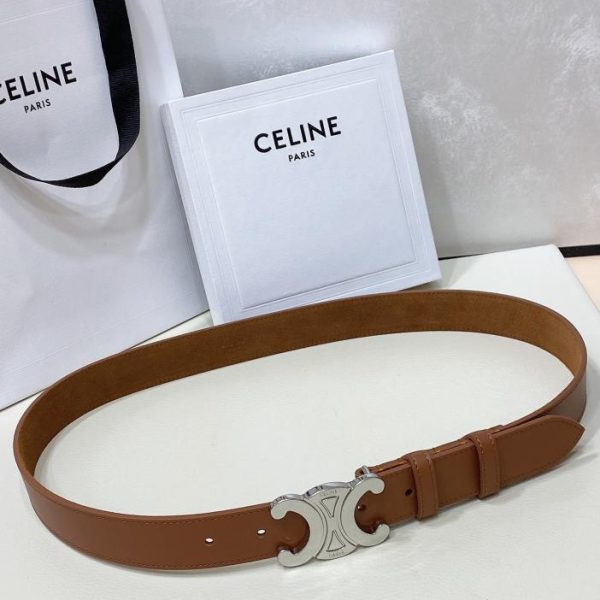 replica,repliche,fake,1:1,earrings,bracelet,ring,jewelry Celine TRIOMPHE cintura grande in pelle di mucca vintage 3,0 cm