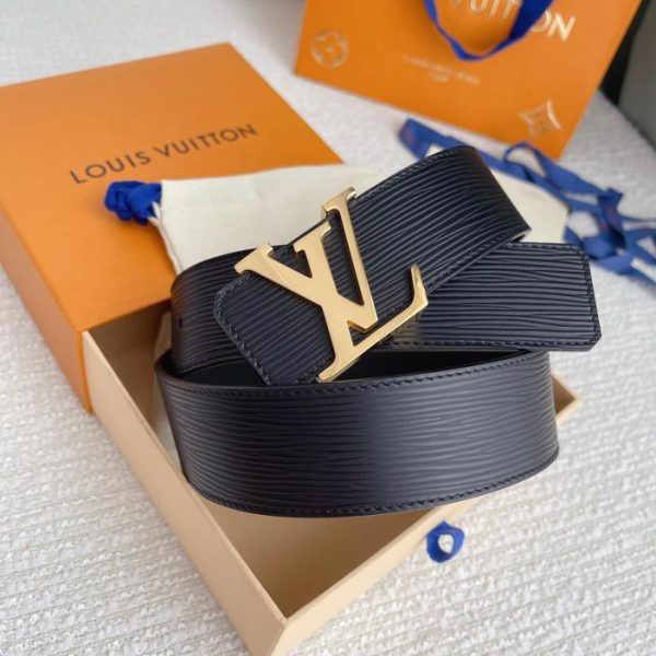 replica,repliche,fake,1:1,earrings,bracelet,ring,jewelry Cintura ondulata ad acqua da uomo LOUIS VUITTON, larghezza 40 mm