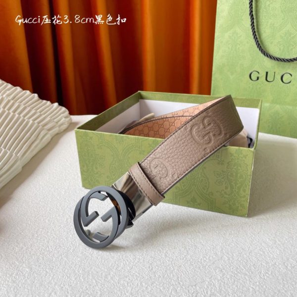 replica,repliche,fake,1:1,earrings,bracelet,ring,jewelry La nuova cintura in pelle goffrata di Gucci è larga 3,8 cm
