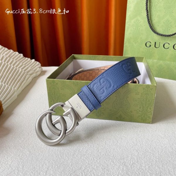 replica,repliche,fake,1:1,earrings,bracelet,ring,jewelry La nuova cintura in pelle goffrata di Gucci è larga 3,8 cm