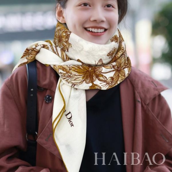 replica,repliche,fake,1:1,earrings,bracelet,ring,jewelry Sciarpa quadrata Dior in cashmere double face tono su tono