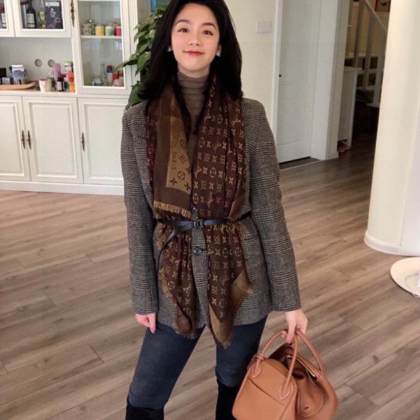 Sciarpa jacquard scura Louis Vuitton