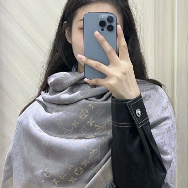 Sciarpa jacquard scura Louis Vuitton