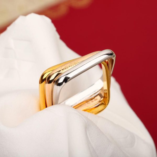 replica,repliche,fake,1:1,earrings,bracelet,ring,jewelry Anello tricolore CartierTrinity