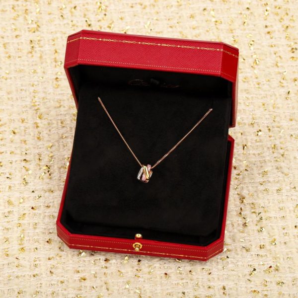 replica,repliche,fake,1:1,earrings,bracelet,ring,jewelry Collana tricolore Cartier Trinity