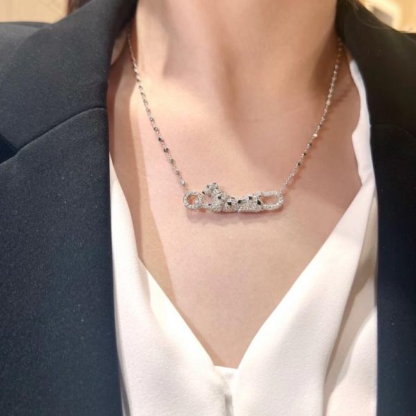 replica,repliche,fake,1:1,earrings,bracelet,ring,jewelry Collana leopardata maculata di Cartier