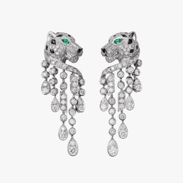 replica,repliche,fake,1:1,earrings,bracelet,ring,jewelry Orecchini leopardati con nappa Cartier