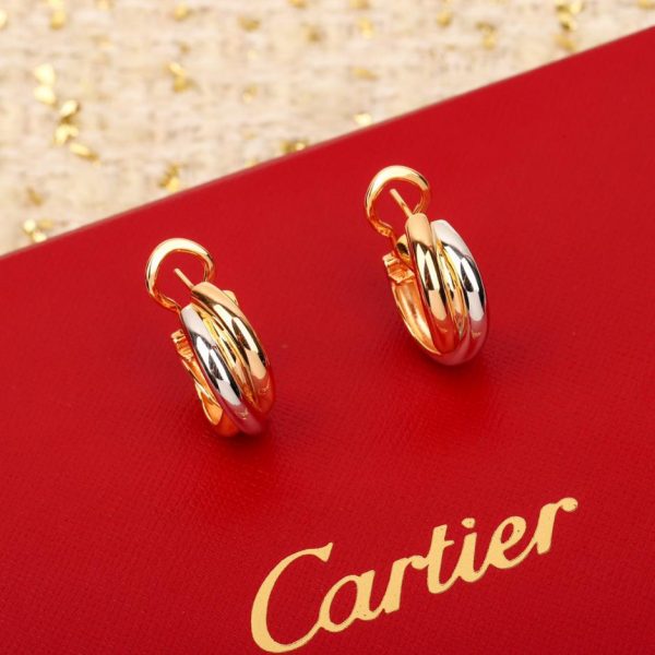 replica,repliche,fake,1:1,earrings,bracelet,ring,jewelry Orecchini a triplo cerchio Cartier