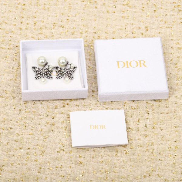 Orecchini a farfalla con strass Dior