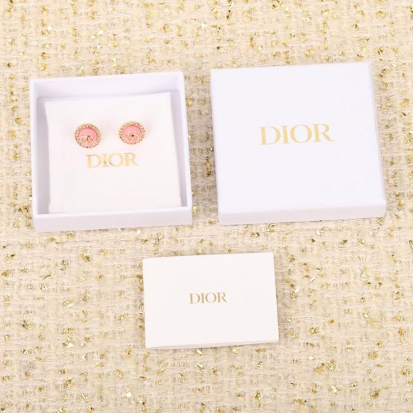 Orecchini Dior con perle in pietra rosa