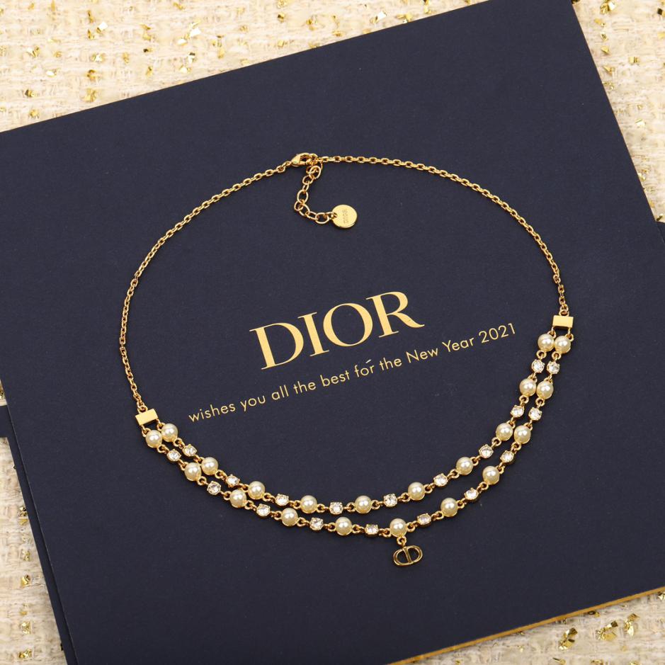 replica,repliche,fake,1:1,earrings,bracelet,ring,jewelry Collana Dior a doppio strato con perline e diamanti replica,repliche,fake,1:1,earrings,bracelet,ring,jewelry Collana Dior a doppio strato con perline e diamanti