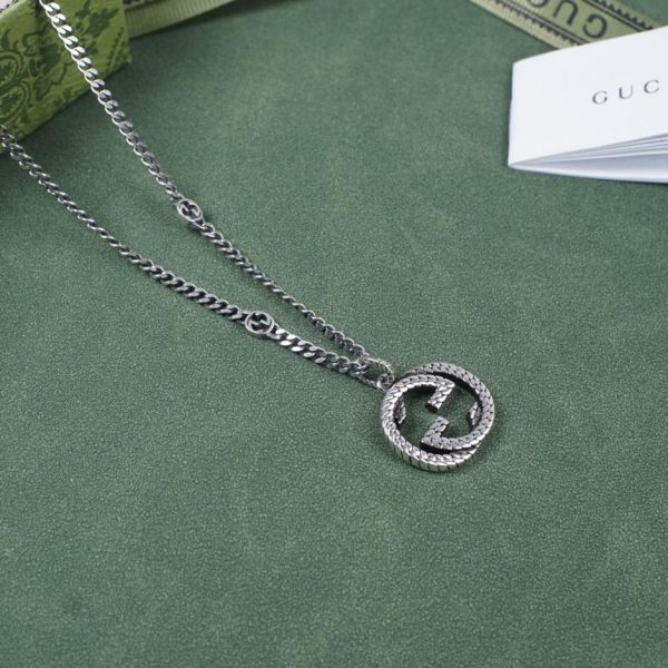 replica,repliche,fake,1:1,earrings,bracelet,ring,jewelry Collana vintage doppia G intrecciata di Gucci