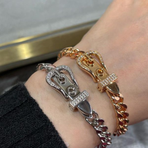 Bracciale Hermes con cintura di diamanti piccoli