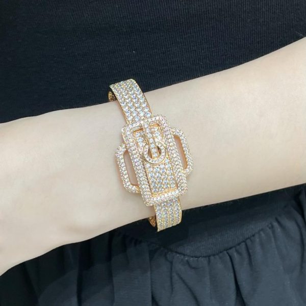 replica,repliche,fake,1:1,earrings,bracelet,ring,jewelry Bracciale con fibbia di diamanti per cintura Hermes