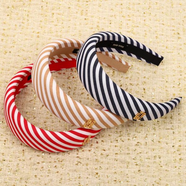 replica,repliche,fake,1:1,earrings,bracelet,ring,jewelry Cerchietto a righe Miu Miu in edizione limitata