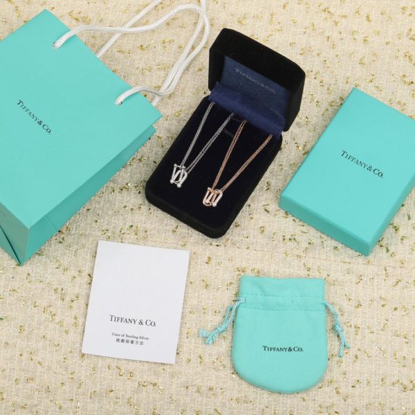 replica,repliche,fake,1:1,earrings,bracelet,ring,jewelry Collana Tiffany con doppia catena di diamanti