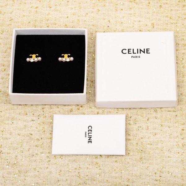 Orecchini con perline e diamanti dell'Arco di Trionfo di Celine