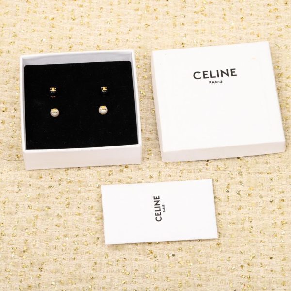 replica,repliche,fake,1:1,earrings,bracelet,ring,jewelry Orecchini Arco di Trionfo con perla singola Celine