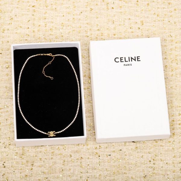 replica,repliche,fake,1:1,earrings,bracelet,ring,jewelry Collana Arco di Trionfo interamente in diamanti di Celine