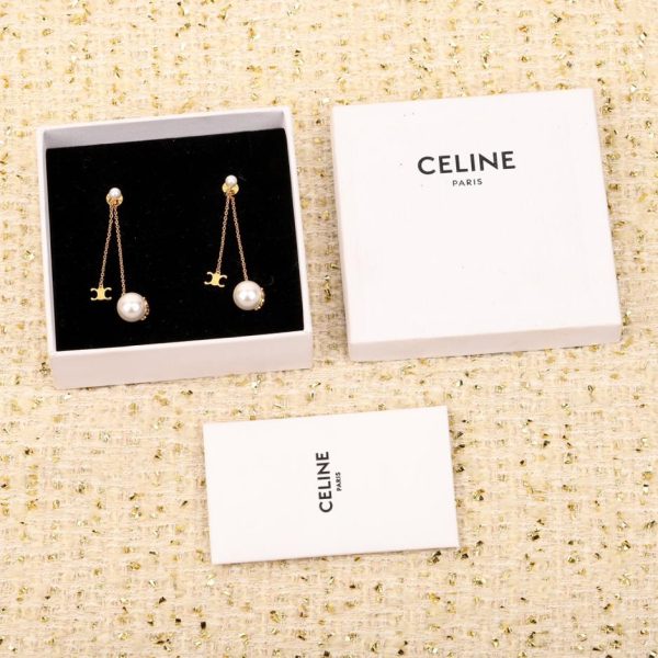 replica,repliche,fake,1:1,earrings,bracelet,ring,jewelry Orecchini con perline Arco di Trionfo a doppio filo Celine