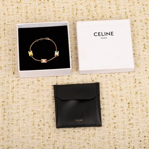 replica,repliche,fake,1:1,earrings,bracelet,ring,jewelry Bracciale Celine Arc de Triomphe a 3 colori con gocce di olio
