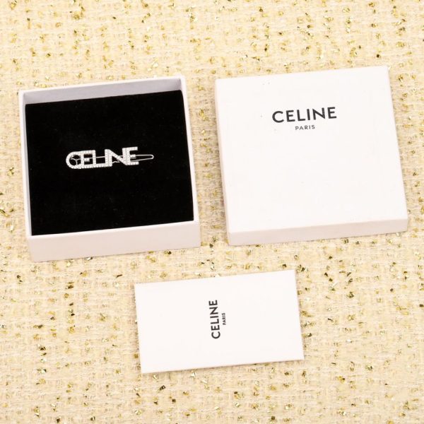 replica,repliche,fake,1:1,earrings,bracelet,ring,jewelry Fermaglio per capelli con logo Celine pieno di diamanti