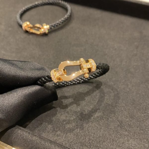 replica,repliche,fake,1:1,earrings,bracelet,ring,jewelry Bracciale Fred con bordi in oro rosa e diamanti