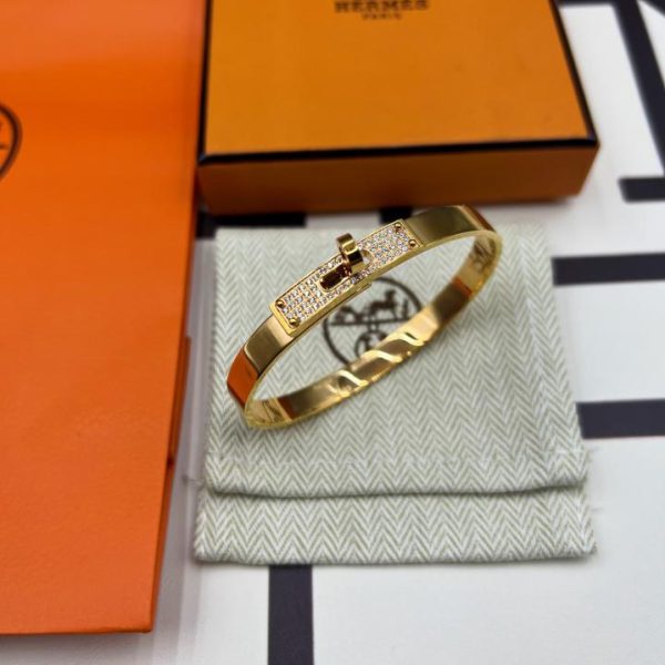 replica,repliche,fake,1:1,earrings,bracelet,ring,jewelry Bracciale Hermes Kelly con diamanti versione aggiornata