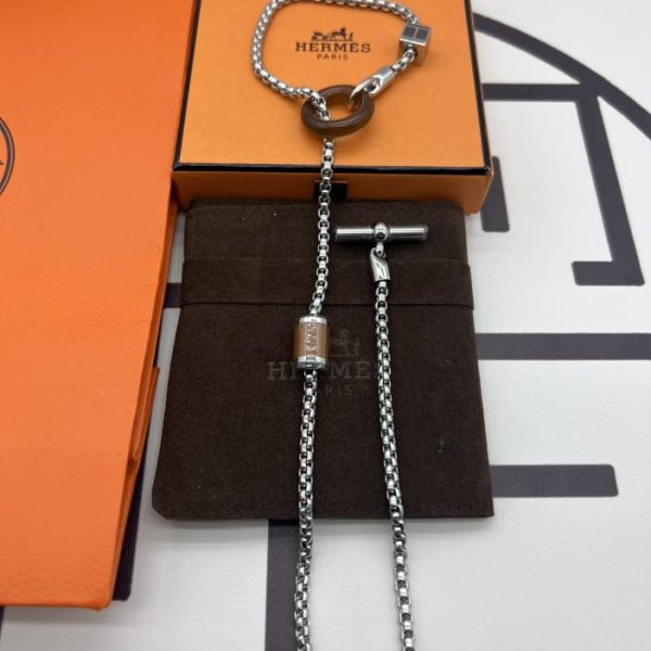 replica,repliche,fake,1:1,earrings,bracelet,ring,jewelry Collana Hermes meli melo in corno di bufalo
