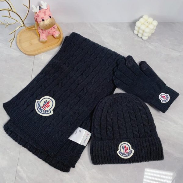 replica,repliche,fake,1:1,earrings,bracelet,ring,jewelry Set tre pezzi sciarpa, cappello e guanti Moncler