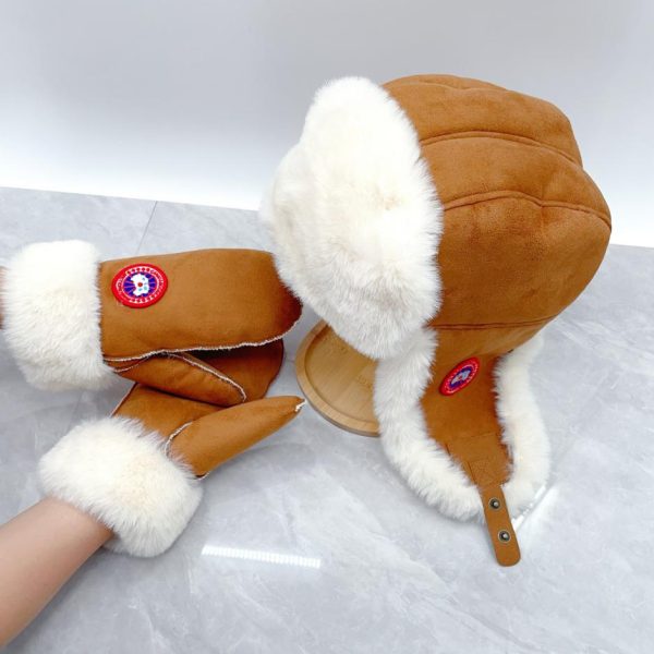 replica,repliche,fake,1:1,earrings,bracelet,ring,jewelry CANADA GOOSE (cappello, guanti in lapin, set due pezzi)