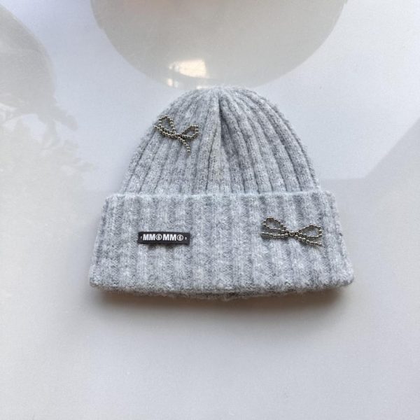 Nuovo cappello lavorato a maglia con fiocco Margiela MM6