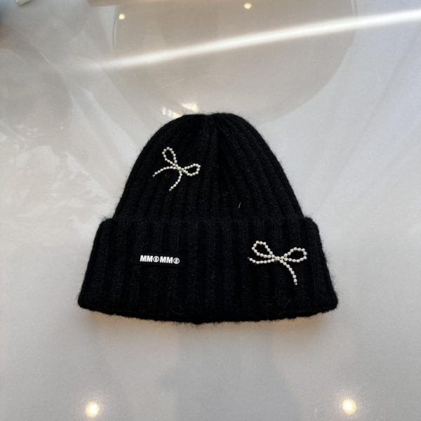 Nuovo cappello lavorato a maglia con fiocco Margiela MM6
