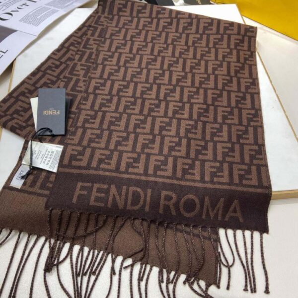 replica,repliche,fake,1:1,earrings,bracelet,ring,jewelry Sciarpa lunga double face con logo FENDI FF Roma