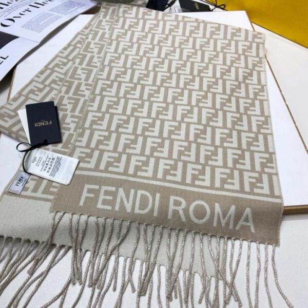 replica,repliche,fake,1:1,earrings,bracelet,ring,jewelry Sciarpa lunga double face con logo FENDI FF Roma