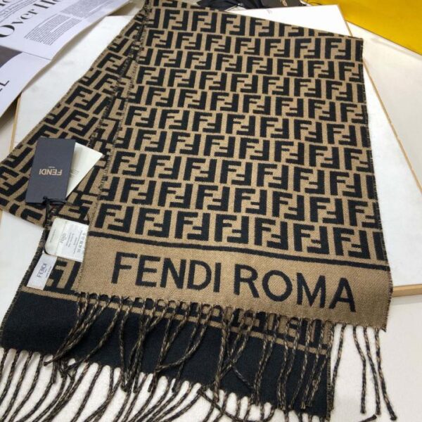 replica,repliche,fake,1:1,earrings,bracelet,ring,jewelry Sciarpa lunga double face con logo FENDI FF Roma