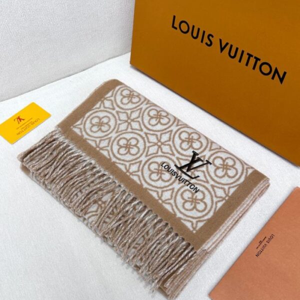 Sciarpa jacquard double face classica LV con quadrifoglio