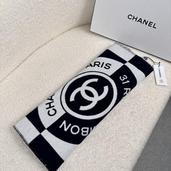 replica,repliche,fake,1:1,earrings,bracelet,ring,jewelry Sciarpa CHANEL in cashmere double face blu e bianca
