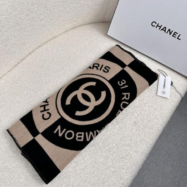 replica,repliche,fake,1:1,earrings,bracelet,ring,jewelry Sciarpa CHANEL in cashmere double face color albicocca nero